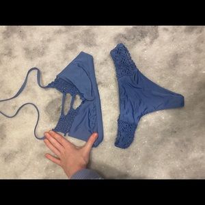 Frankies Bikinis Tanner Bottom M Sienna Top S Marine Blue